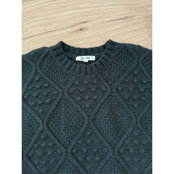 Splendid Leonie Bobble Sweater Balloon Sleeves Speckle Green Size XS Cotton Wool - Picture 8 of 12